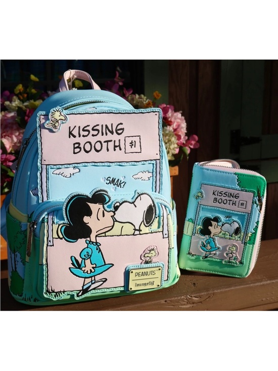 Loungefly Handbags - Loungefly Peanuts Snoopy Lucy Kissing Booth Comic Backpack Wallet 2PC Set NWT